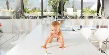 baby on white table top
