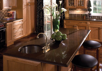 brown kitchen counter tops